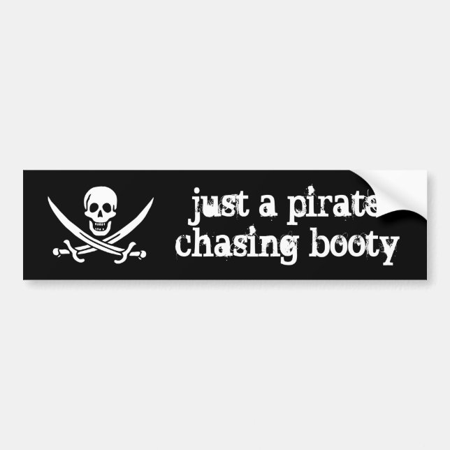 Autocollant De Voiture Juste un pirate pourchassant (Devant)