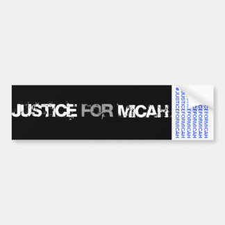 AUTOCOLLANT DE VOITURE JUSTICE POUR L'ADHÉSIF POUR PARE-CHOCS DE MICAH