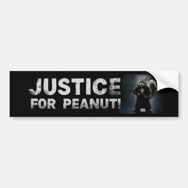 Autocollant De Voiture Justice pour l'arachide l'écureuil BUMPER STICKER (Devant)