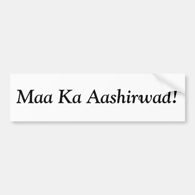 Autocollant De Voiture Ka Aashirwad de Maa ! (Devant)