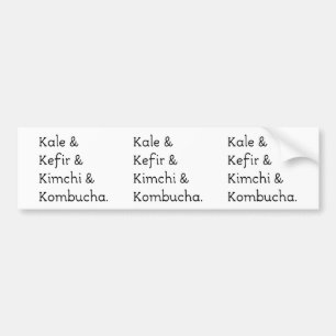 Autocollant De Voiture Kale Kefir Kimchi Kombucha