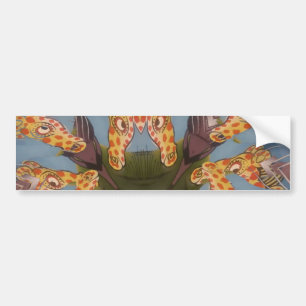 Autocollant De Voiture Kaleidoscope Giraffe Mandala : Safari Art Abstrait