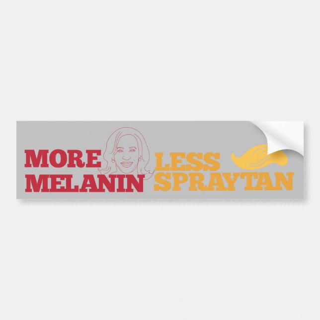 Autocollant De Voiture Kamala Harris pas Trump plus Melanin moins Sprayta (Devant)