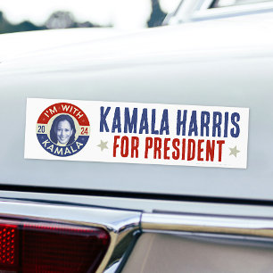Autocollant De Voiture Kamala Harris Président 2024 Democrat Photo Retro