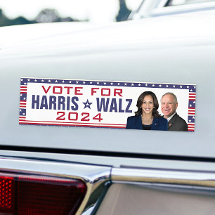 Autocollant De Voiture Kamala Harris Tim Walz 2024 Président Vice Photos