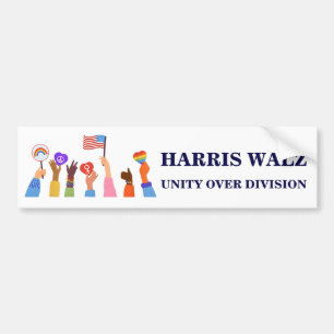 Autocollant De Voiture Kamala Harris Tim Walz Unité de division