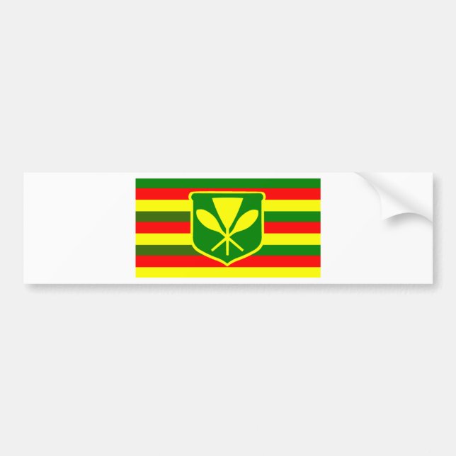 Autocollant De Voiture Kanaka Maoli - drapeau hawaïen indigène (Devant)