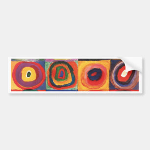 Autocollant De Voiture Kandinsky Farbstudie Cercles Carré Quadrate Art