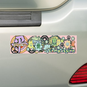 Autocollant De Voiture Kanji for Peace-Love-Compassion -
