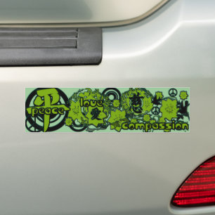 Autocollant De Voiture Kanji for Peace-Love-Compassion