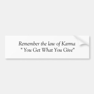 Autocollant De Voiture Karma Bumpersticker