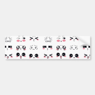 Autocollant De Voiture kawaii kaomoji