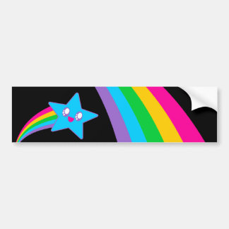 Autocollant De Voiture Kawaii Rave Neon Étoile Arc-en-ciel