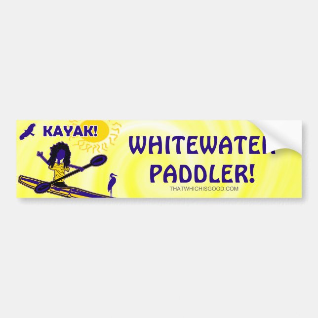 Autocollant De Voiture Kayak de Whitewater ! Habillement et tels (Devant)