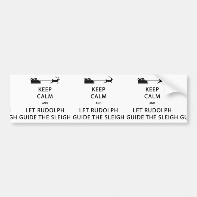 Autocollant De Voiture Keep Calm Let Rudolph Guide Sleigh (Devant)