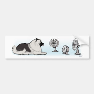 Autocollant De Voiture Keeshond heureux avec des fans