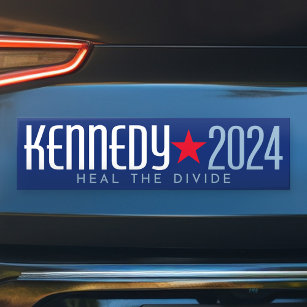 Autocollant De Voiture Kennedy 2024 Guérir la fracture - bleu rouge