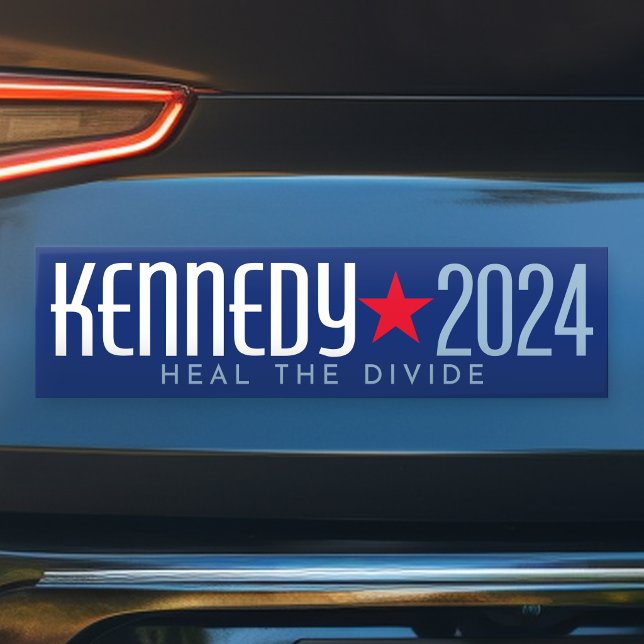 Autocollant De Voiture Kennedy 2024 Guérir la fracture - bleu rouge (Kennedy Bumper Sticker)