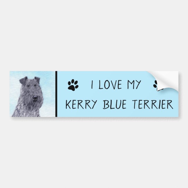 Autocollant De Voiture Kerry Blue Terrier peinture mignonne Chien d'origi (Devant)