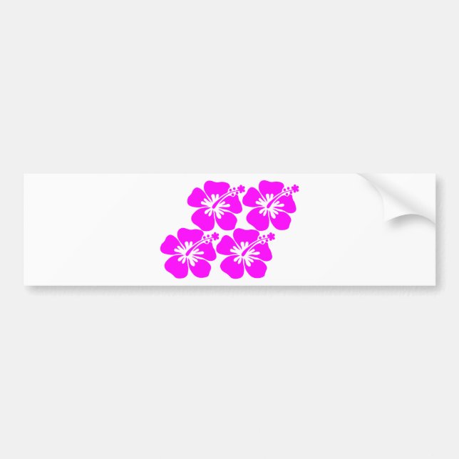 Autocollant De Voiture ketmie au néon de fleur (Devant)