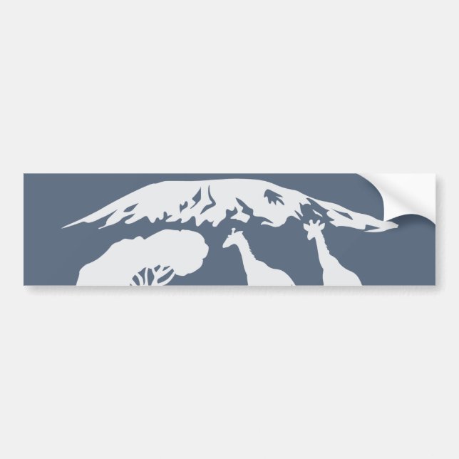Autocollant De Voiture Kilimanjaro (bleu) (Devant)