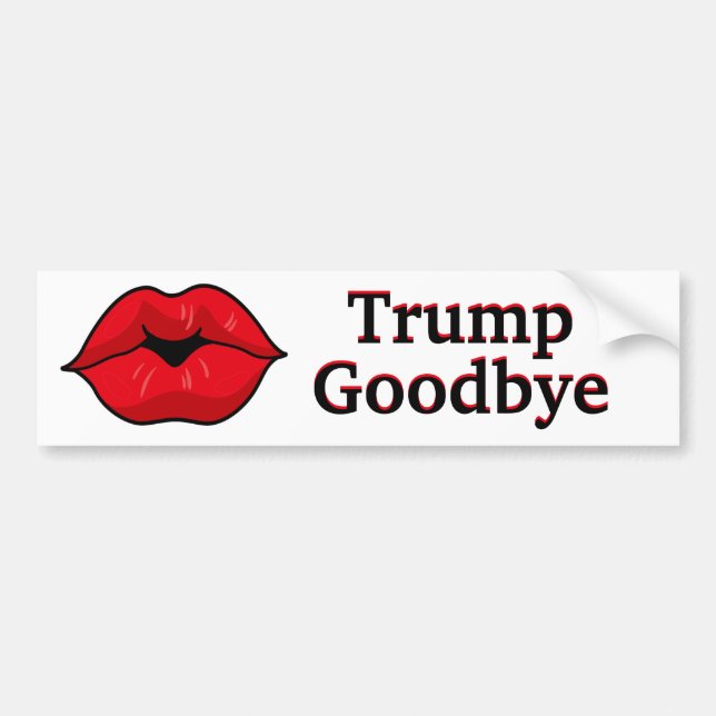 Autocollant De Voiture Kiss Trump Goodbye (Devant)
