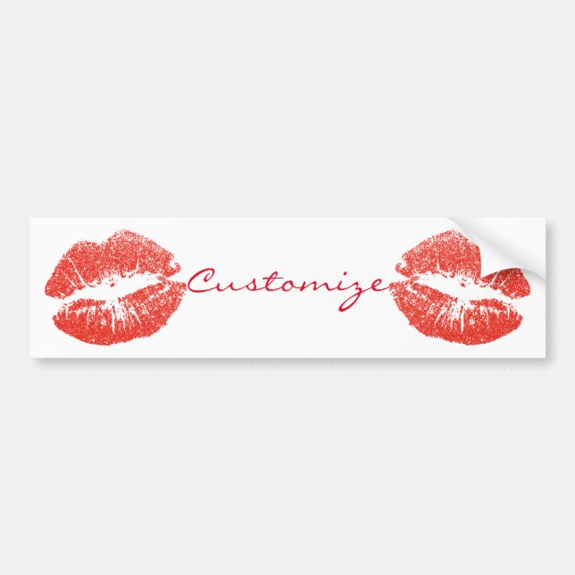 Autocollant De Voiture Kissing Red lips (Devant)