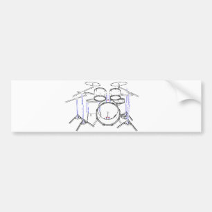 Autocollant De Voiture Kit de tambour de 5 morceaux : Dessin de marqueur
