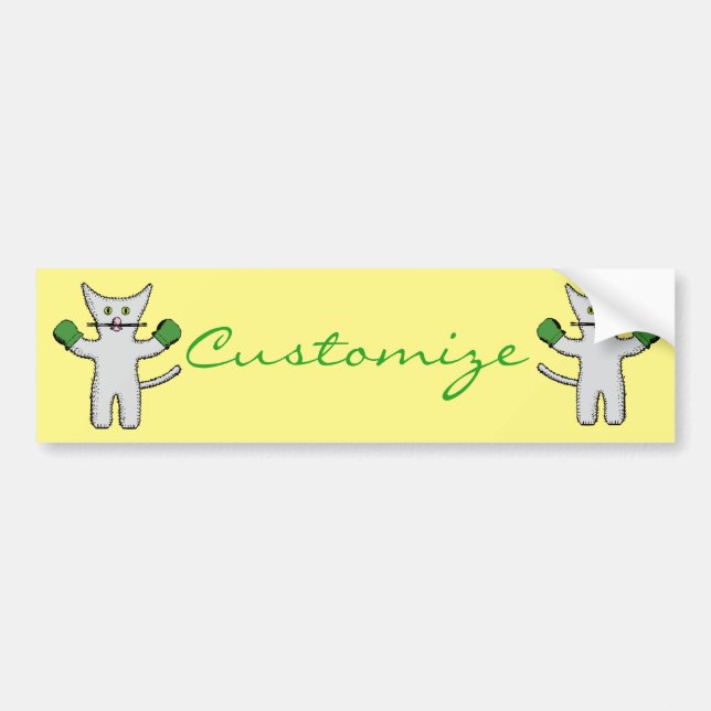 Autocollant De Voiture Kitten en boîte avec Mittens Thunder_Cove (Devant)