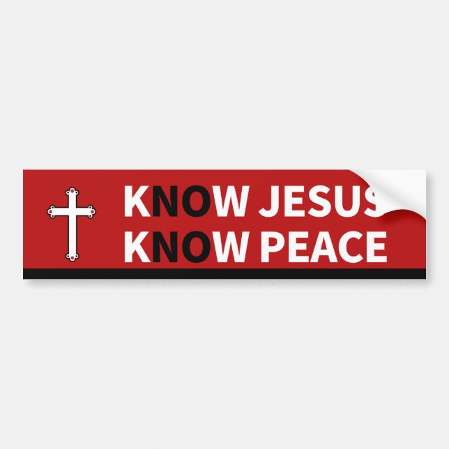 Autocollant De Voiture kNOw Jésus kNOw Croix des chrétiens de la paix (Devant)