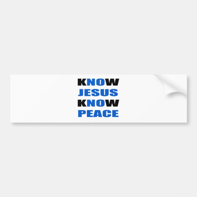 Autocollant De Voiture kNOw Jésus kNOw Paix (Devant)