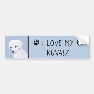 Autocollant De Voiture Kuvasz Peinture - Cute Original Chien Art