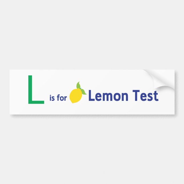 Autocollant De Voiture L est pour l'essai de citron (Devant)