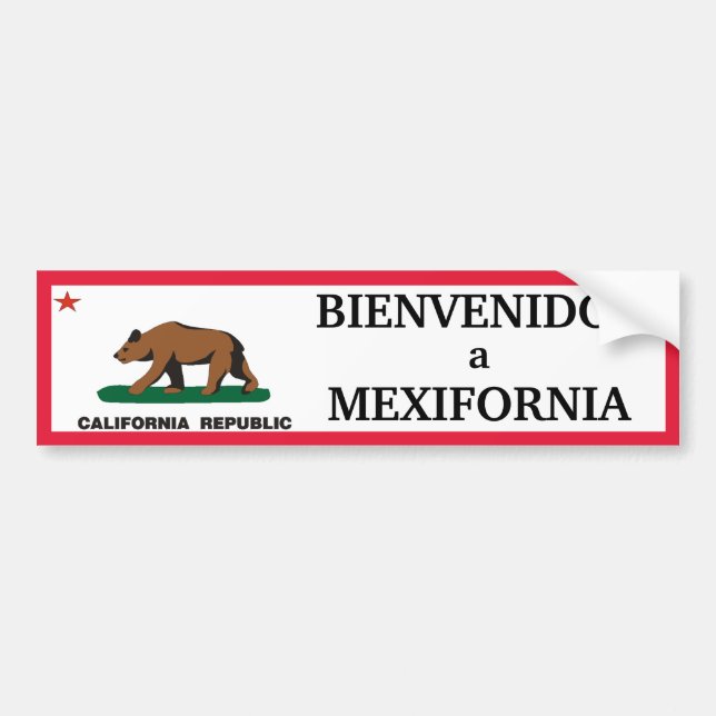 Autocollant De Voiture La Californie : Bienvenidos un Mexifornia (Devant)