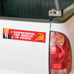 Autocollant De Voiture La capitulation du monde par Trump