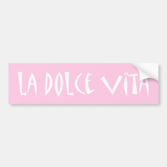 Autocollant De Voiture La Dolce Vita Choisissez Votre Couleur (Devant)