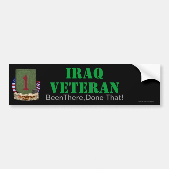Autocollant De Voiture la ?ère division d'infanterie Irak contrôle (Devant)