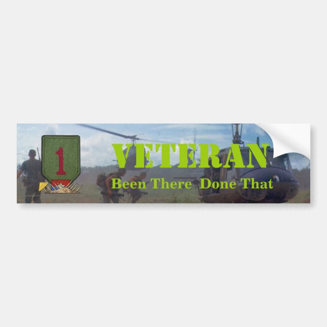 Autocollant De Voiture la ?ère guerre de nam de division d'infanterie (Devant)