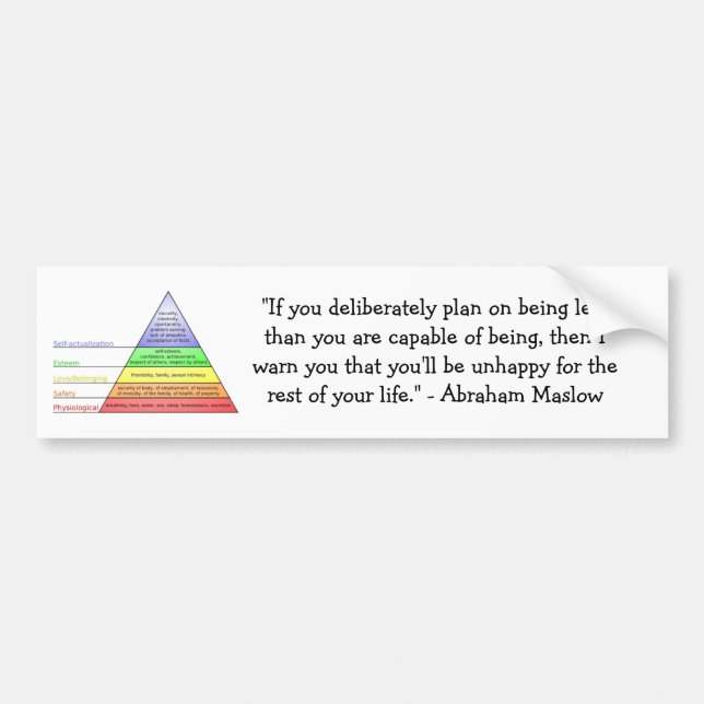 Autocollant De Voiture La hiérarchie de Maslow des besoins (Devant)