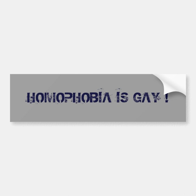 AUTOCOLLANT DE VOITURE LA HOMOPHOBIE EST GAIE ! (Devant)