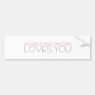 Autocollant De Voiture La licorne rose invisible vous aime
