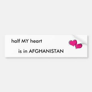 Autocollant De Voiture la moitié de MON coeur, est en AFGHANISTAN