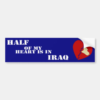 Autocollant De Voiture La moitié de mon coeur est en Irak