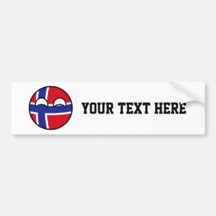 Autocollant De Voiture La Norvège Geeky tendante drôle Countryball