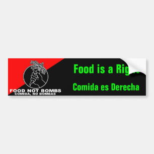 Autocollant De Voiture La nourriture pas bombarde le bumpersticker