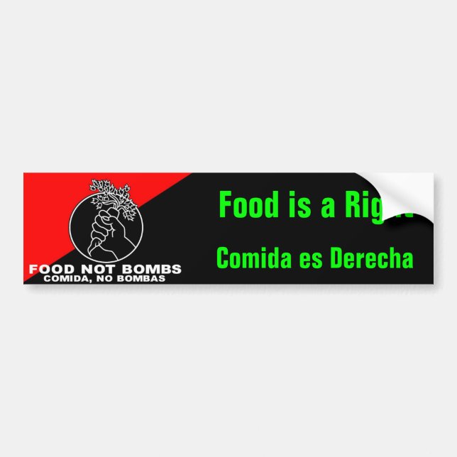 Autocollant De Voiture La nourriture pas bombarde le bumpersticker (Devant)