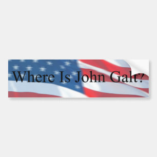 AUTOCOLLANT DE VOITURE LÀ OÙ EST JOHN GALT-FLAG