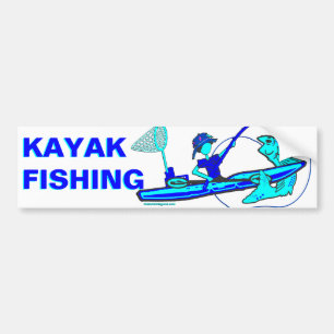 Autocollant De Voiture La pêche au kayak dans le blues