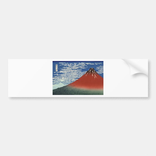 Autocollant De Voiture La peinture japonaise du volcan Fuji (Devant)