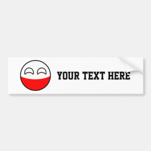 Autocollant De Voiture La Pologne Geeky tendante drôle Countryball